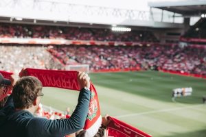 Football fan with a scarf