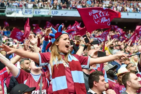 Football fans celebrating